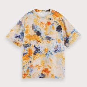 Scotch & Soda - Tie-Dyed Short Sleeve Cotton T-Shirt, Size M